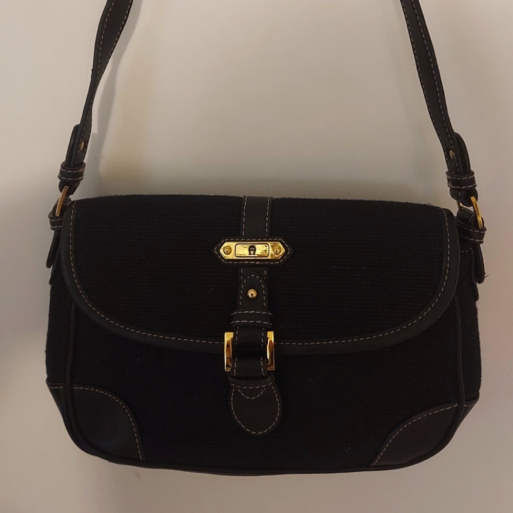 Vintage Aigner in Black with Gold features